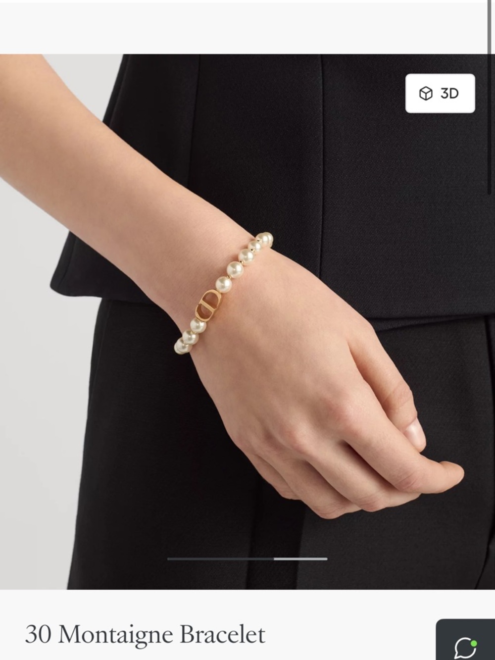 Dior - 30 Montaigne Bracelet
Gold-Finish Metal and White Resin Pearls - Picture 2 of 4